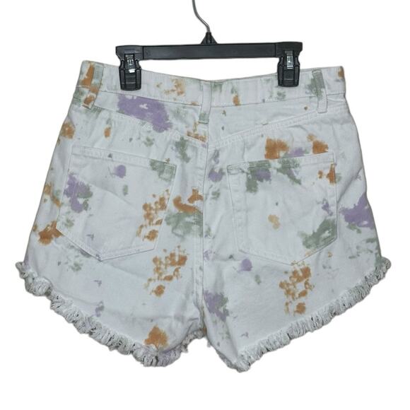 Wild Fable white orange purple tie dye fringe highest rise shorts size 4 - Picture 2 of 8